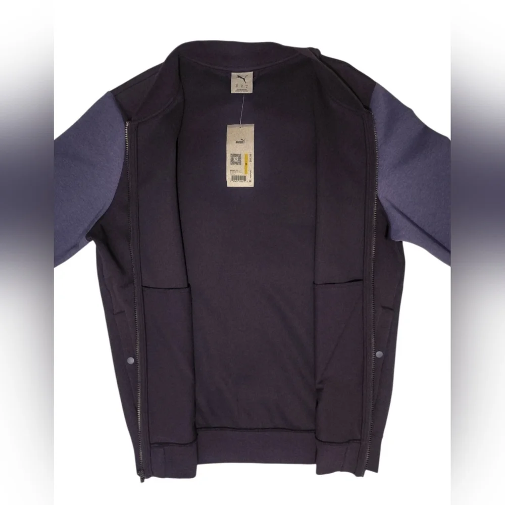 Mens PUMA Lightweight Bomber Jacket Two Tone Navy Size Medium - Picture 5 of 16